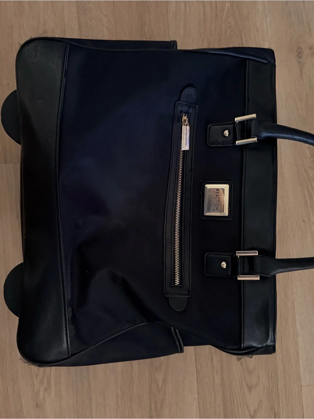 Kenneth Cole Black Laptop Tote with Gold Hardware